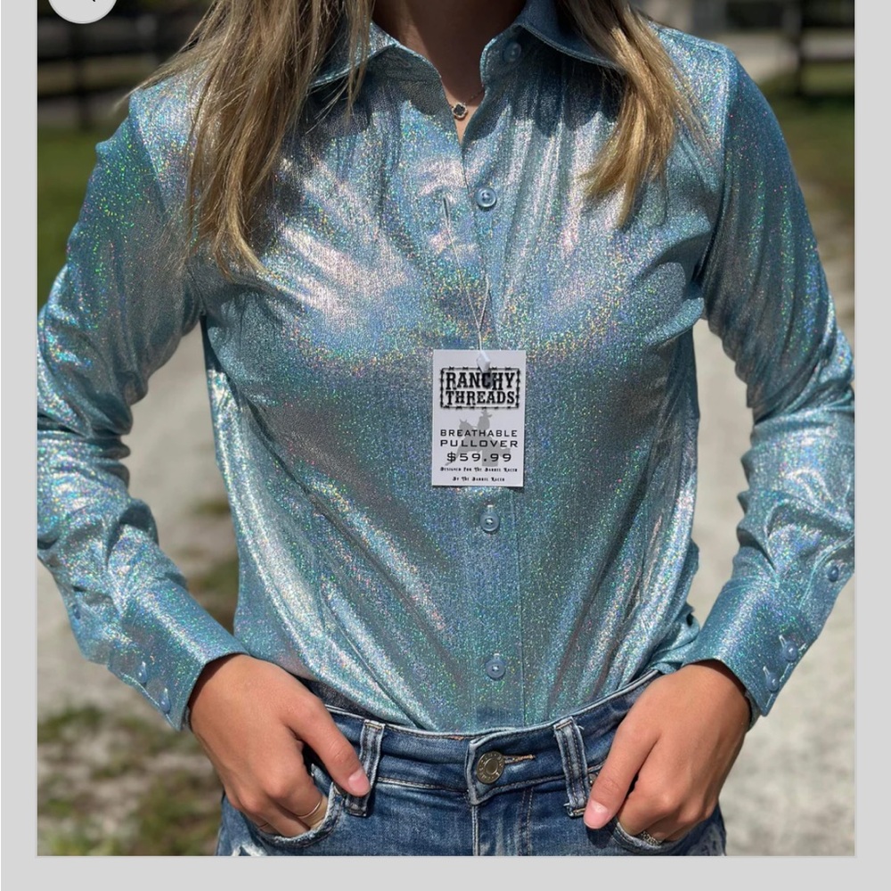Ranchy Threads Icy Blue Button Down